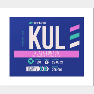 Kuala Lumpur (KUL) Airport Code Baggage Tag Posters and Art